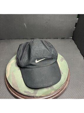 Nike Featherlight Black Adjustable Cap Lightweight Running Hat